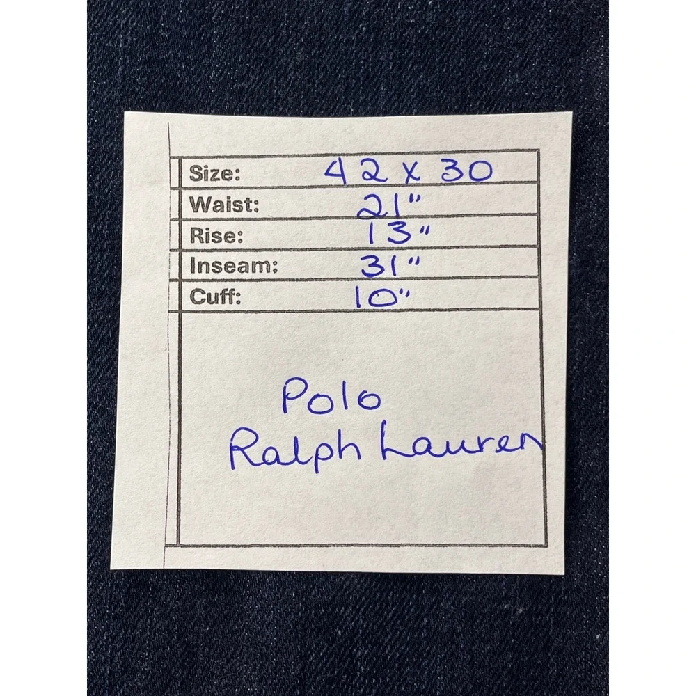 Polo Ralph Lauren Jeans Mens 42x30 Blue Authentic Dungarees Straight Leg Denim
